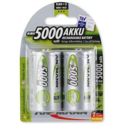 Ansmann NiMH Akku Mono D 5000mAh maxE 2er Blister