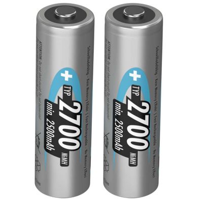 Ansmann NiMH Akku Mignon AA Typ 2700 (min. 2500 mAh) 2er Blister