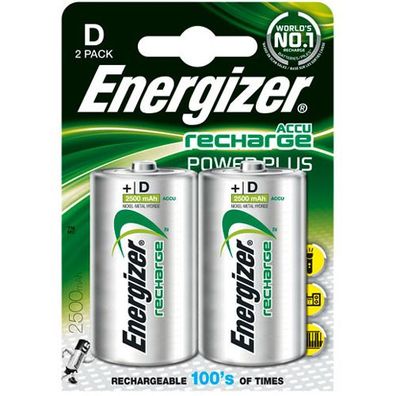 Mono Akkus Energizer Power+ D-LR20 NiMH 2500mAh - 2er Blister