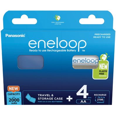 Panasonic eneloop Akku Mignon (AA) BK-3MCCE 4er BonusPack mit Aufbewahrungsbox