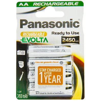 Panasonic Rechargeable Evolta Mignon (AA) Akku 1,2Volt 2450mAh - 4er Pack