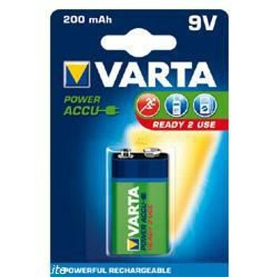 Varta 56722 Power Akku Ready2Use 6AM6 (9Volt Block) 8,4Volt 200mAh im 1er Blister