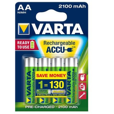 Varta 56706 Akku Ready2Use Mignon (AA) 1,2Volt 2.100mAh im 4er Blister