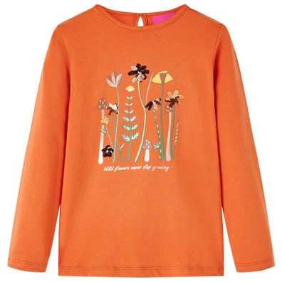 Kinder-Langarmshirt Dunkelorange 128