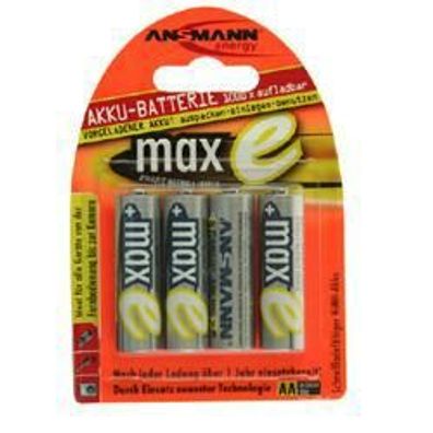 Ansmann maxE Mignon (AA) Akku 1,2 Volt 2100mAh NiMH im 4er Blister