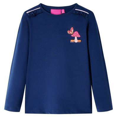 Kinder-Langarmshirt Marineblau 92