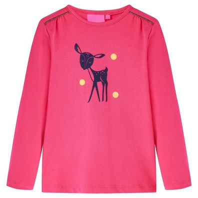 Kinder-Langarmshirt Knallrosa 104