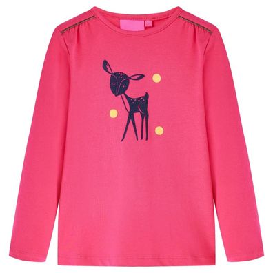 Kinder-Langarmshirt Knallrosa 128