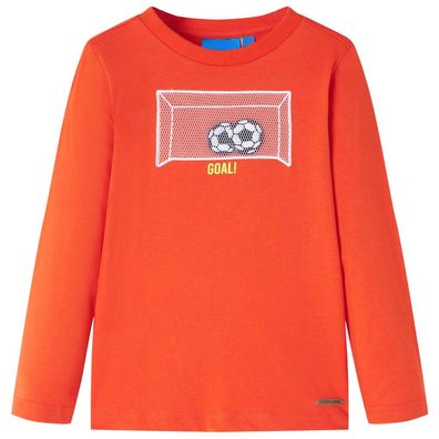 Kinder-Langarmshirt Hellorange 140