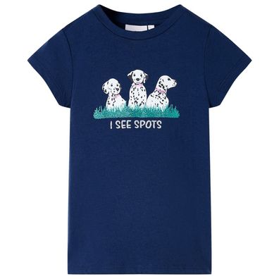 Kinder-T-Shirt Marineblau 128