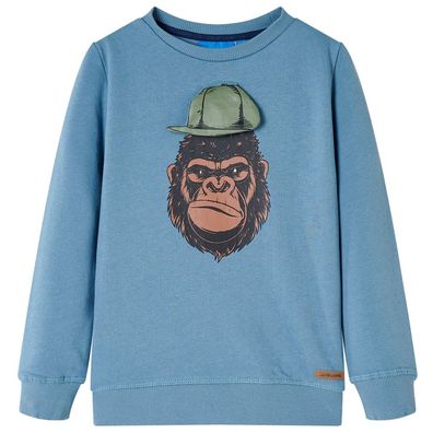 Kinder-Sweatshirt Mittelblau 140