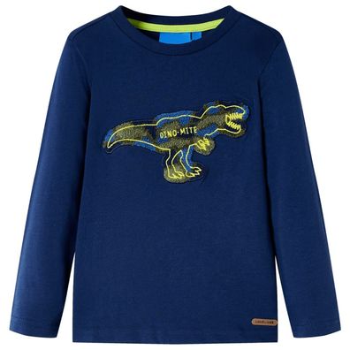 Kinder-Langarmshirt Marineblau 104