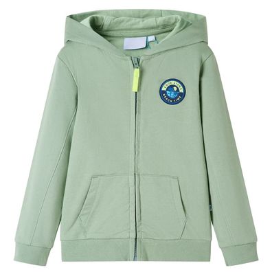 Kinder-Kapuzenpullover mit Reißverschluss Helles Khaki 140