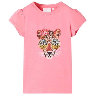 Kinder-T-Shirt Neonrosa 128