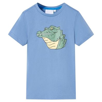 Kinder-T-Shirt Mittelblau 140