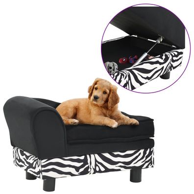 vidaXL Hundesofa Schwarz 57x34x36 cm Plüsch