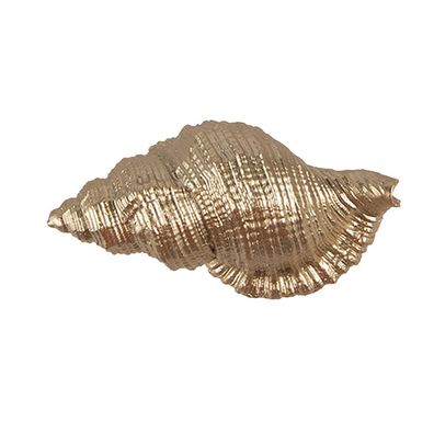 Clayre & Eef Türknauf Muschel 8x4x5 cm Goldfarbig Polyresin (Gr. 8x4x5 cm / S3 cm)