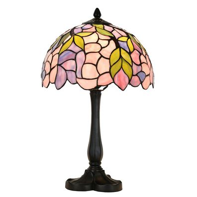 Clayre & Eef Tiffany Tischlampe Ø 30x50 cm Rosa Glas