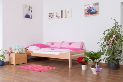 Kinderbett / Jugendbett "Easy Premium Line" K1/1n, Buche Vollholz massiv Natur