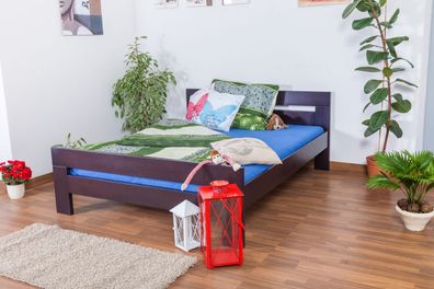 Jugendbett "Easy Premium Line" K6, 160 x 200 cm Buche Vollholz massiv Schokobrau