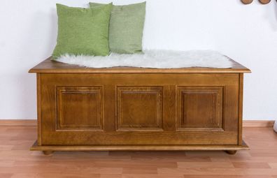 Truhe Kiefer massiv Vollholz Eichefarben Rustikal 180 ? Abmessung: 51 x 120 x 46