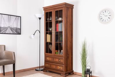 Vitrine Sentis 14, Farbe: Dunkelbraun - 193 x 88 x 40 cm (H x B x T)