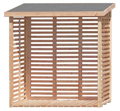 Kaminholzunterstand 01 mit Rückwand - aus Lärchenholz - Abmessungen: 200 x 75 x