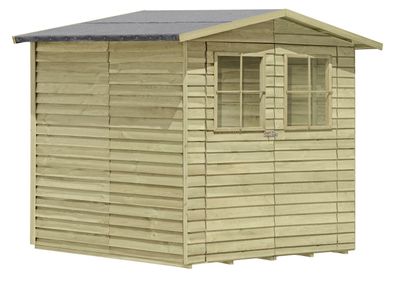 Gerätehaus 04, aus Kiefernholz, - Außenmaße mit Dach: 200 x 200 x 210 cm (L x B