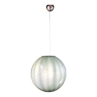 Contemporary Milky-Green Sphere in Murano Glass Swirl by SimoEng