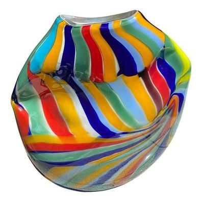 Contemporary Abstract Oval Vase in Murano Glass by SimoEng