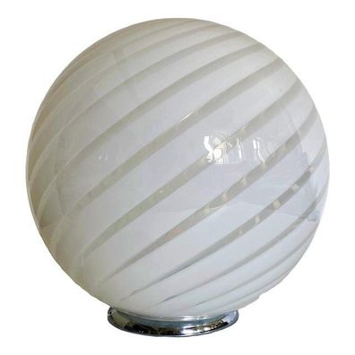 Contemporary Murano Style Spiral White Murano Glass Table Lamp by SimoEng