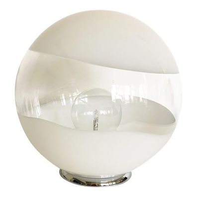 Scenographic Murano White Murano Glass Table Lamp in 70´s Style by SimoEng