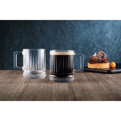 Pasabahce 2er Set Elysia 55432 Becher mit Quarzgriff 250ml Teeglas Set