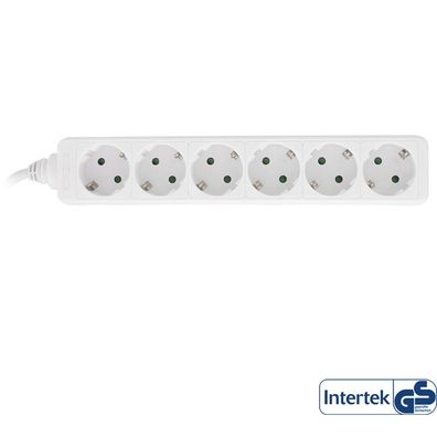 InLine® 16463W Steckdosenleiste, 6-fach Schutzkontakt, 3m, weiß