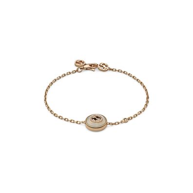 Gucci - YBA786749001 - Gucci Interlocking Armband aus Roségold, Perlmutt, Diamant, GG