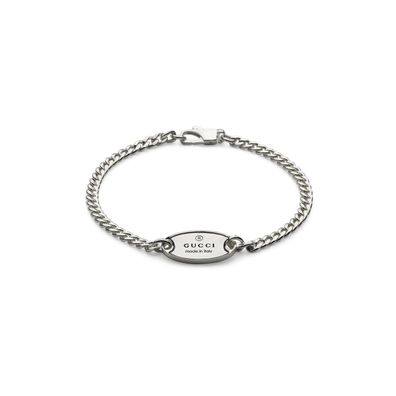 Gucci - YBA797152001 - Trademark-Armband aus Sterlingsilber mit ovalem Etikett, Etike