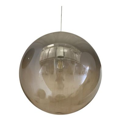 Smoked-Fumè Vanished White Sphere in Murano Glass Pendant Light by SimoEng