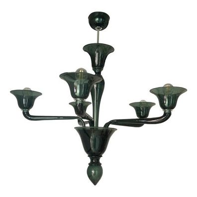 Best Contemporary Translucent Green-Bottle Murano Style Glass Chandelier by SimoEng