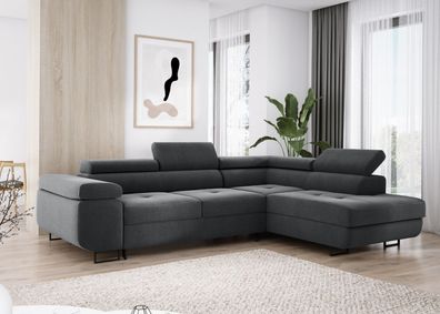 Ecksofa mit Schlaffunktion Montana Sofa L-Form Grau Eckcouch Sofagarnitur EL23