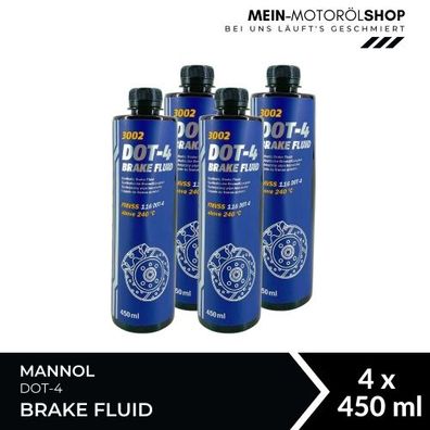 Mannol Brake Fluid DOT-4 4x450 ML