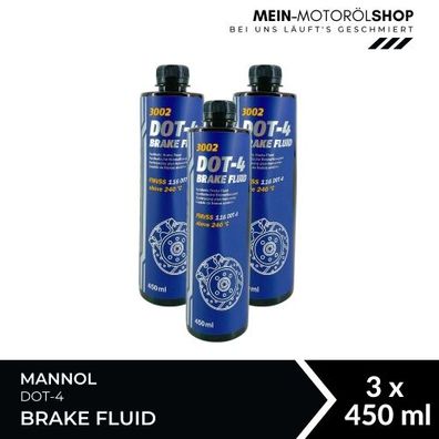 Mannol Brake Fluid DOT-4 3x450 ML