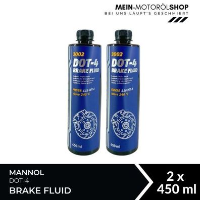 Mannol Brake Fluid DOT-4 2x450 ML