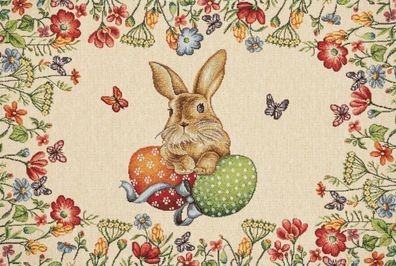 Platzdeckchen Ostern 33x50 Hossner Bunny Gobelin Tischdecke Tischläufer Osterdeckchen