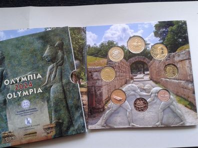 Original KMS 2024 Griechenland Olympia im Folder/ Blister mit 2 euro Stier - nur 5000