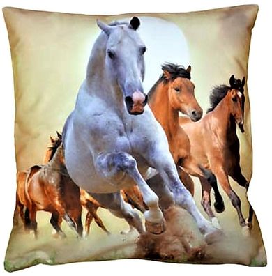 Kissenbezug 40x40 Pferde Herde Kissenhülle Dekokissen Sofakissen Kissen Reiten