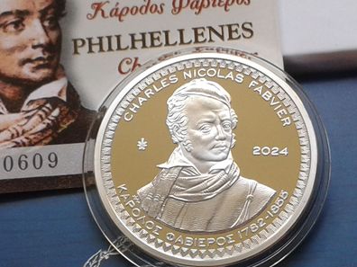 10 euro 2024 PP Griechenland Charles Fabvier 10 euro 2024 PP Griechenland Silber