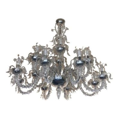 Contemporary "Ca Rezzonico" With Flowers and Leaves Murano Glass Chandelier - SimoEng