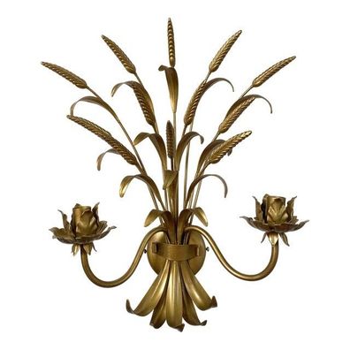 Contemporary Gold Florentine Wrought Iron Ears Wall Lamp by SimoEng