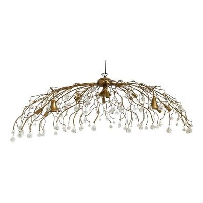 Contemporary Oval Gold Boughs and Cristals Chandelier by SimoEng