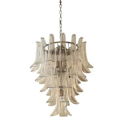 Contemporary Transparent "Selle" Murano Glass Chandelier by SimoEng